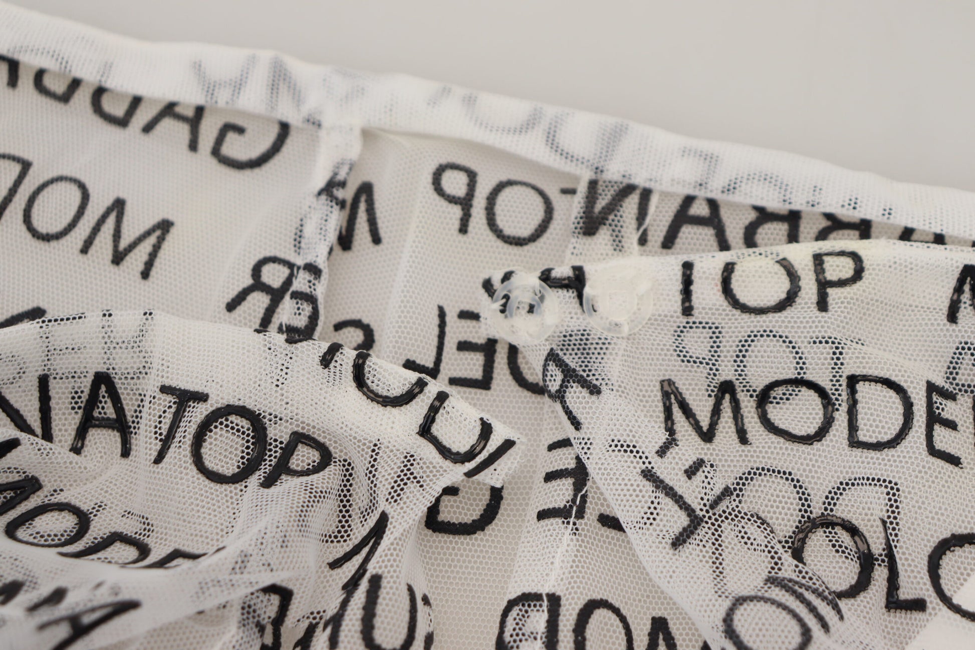 White Logo See Through A-line Mini Skirt