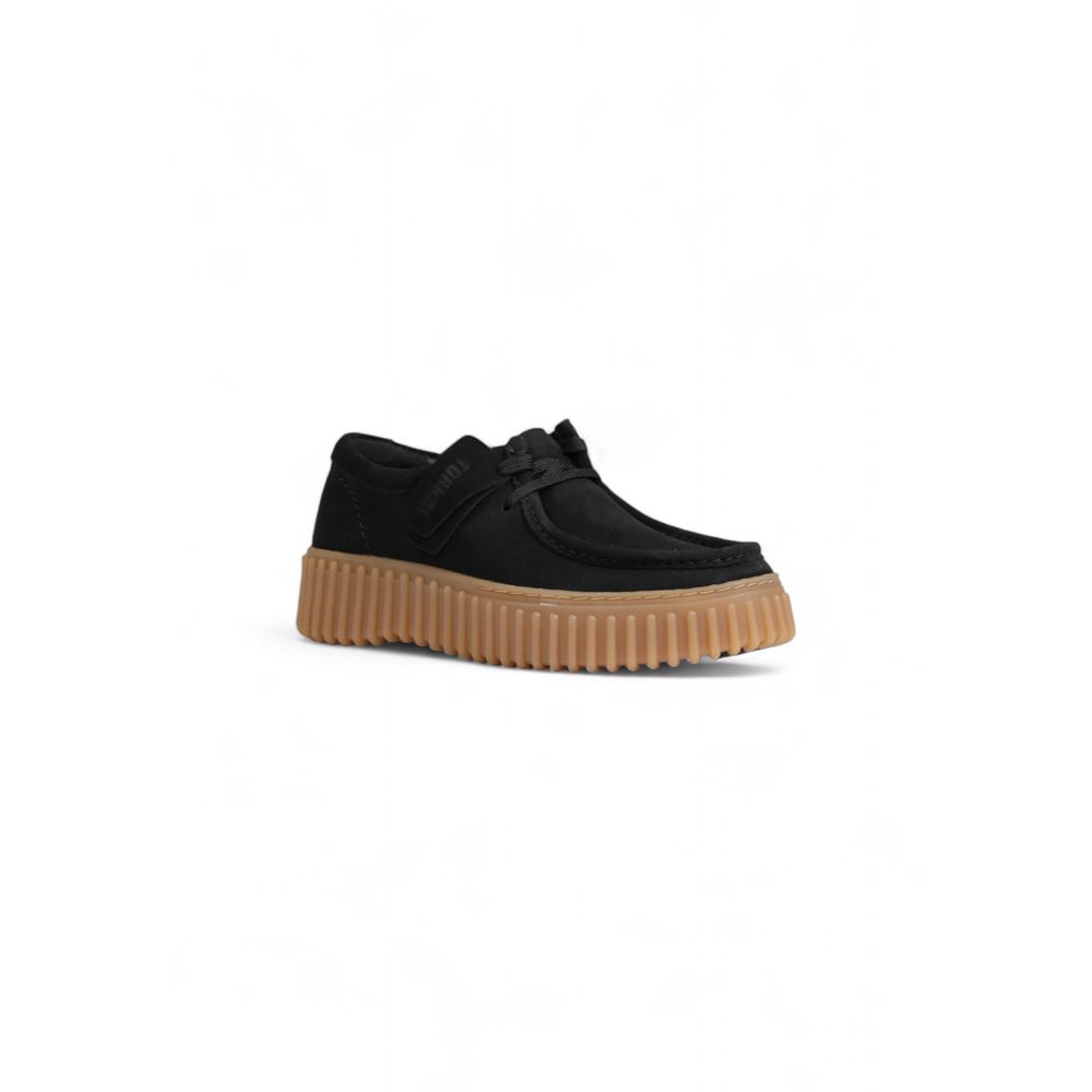 Black Suede Leather Platform