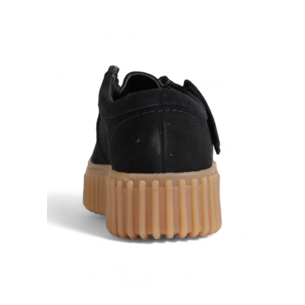 Black Suede Leather Platform