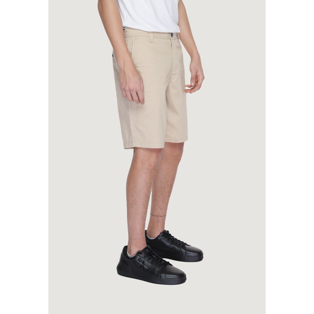 Beige Cotton Bermuda Shorts