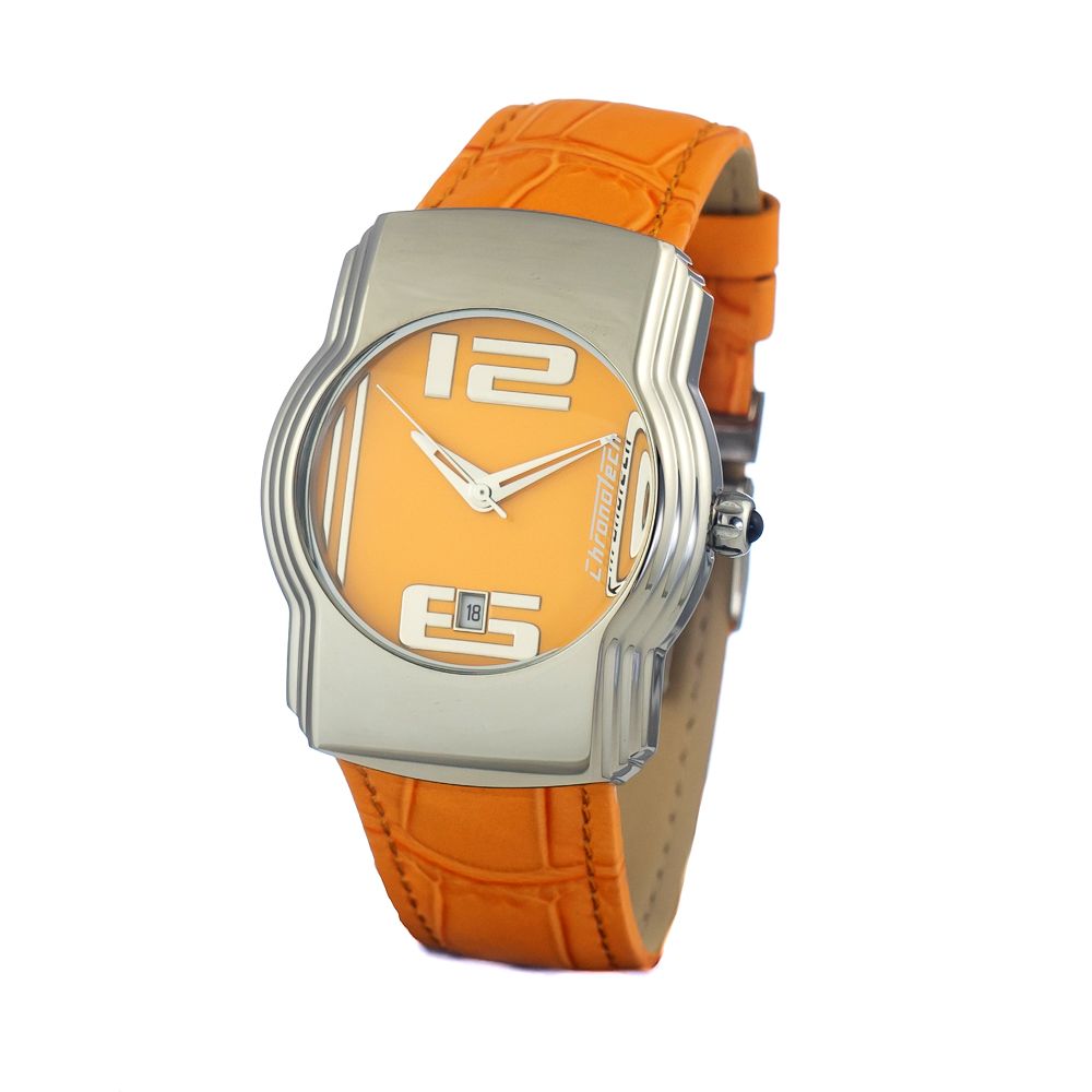 Orange Leather Dress Watch