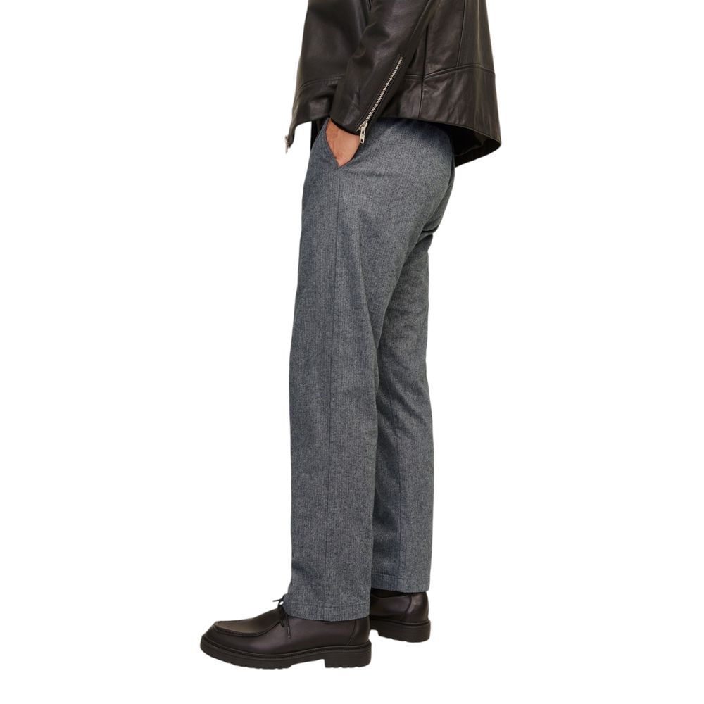 Gray Cotton Casual Pants