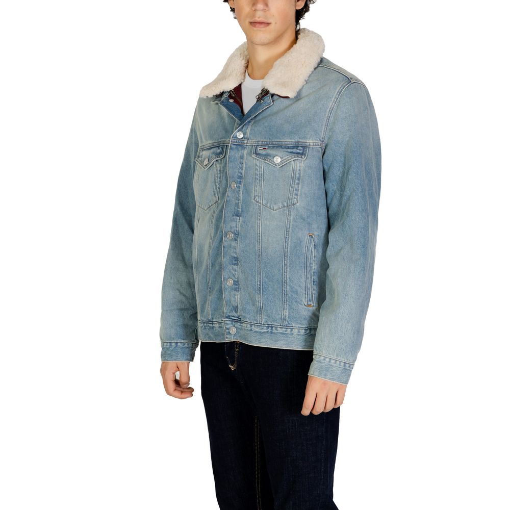 Light Blue Cotton Jackets & Coat