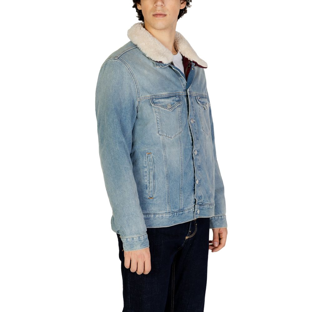 Light Blue Cotton Jackets & Coat