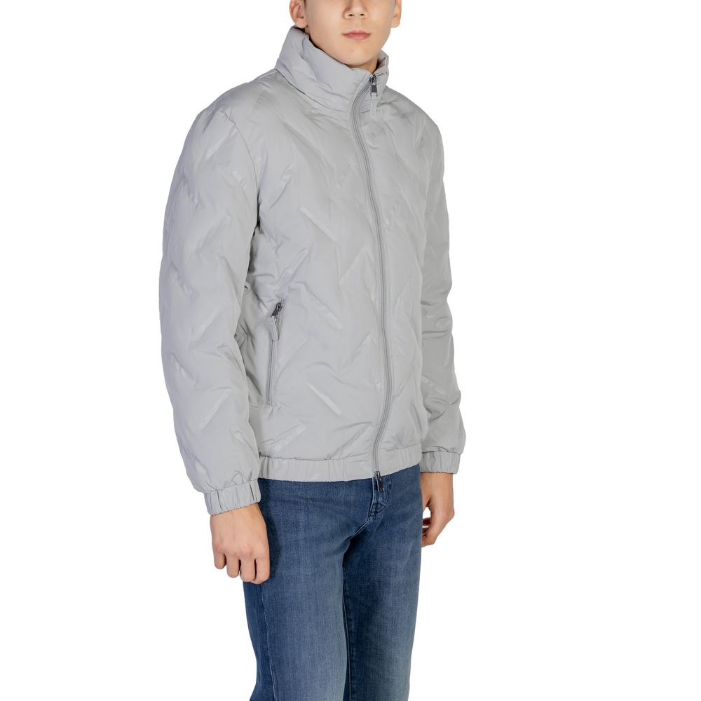Gray Polyester Jackets And Coat
