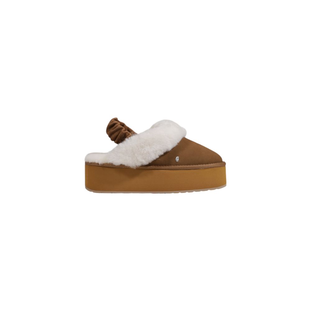 Beige Suede Leather Platform