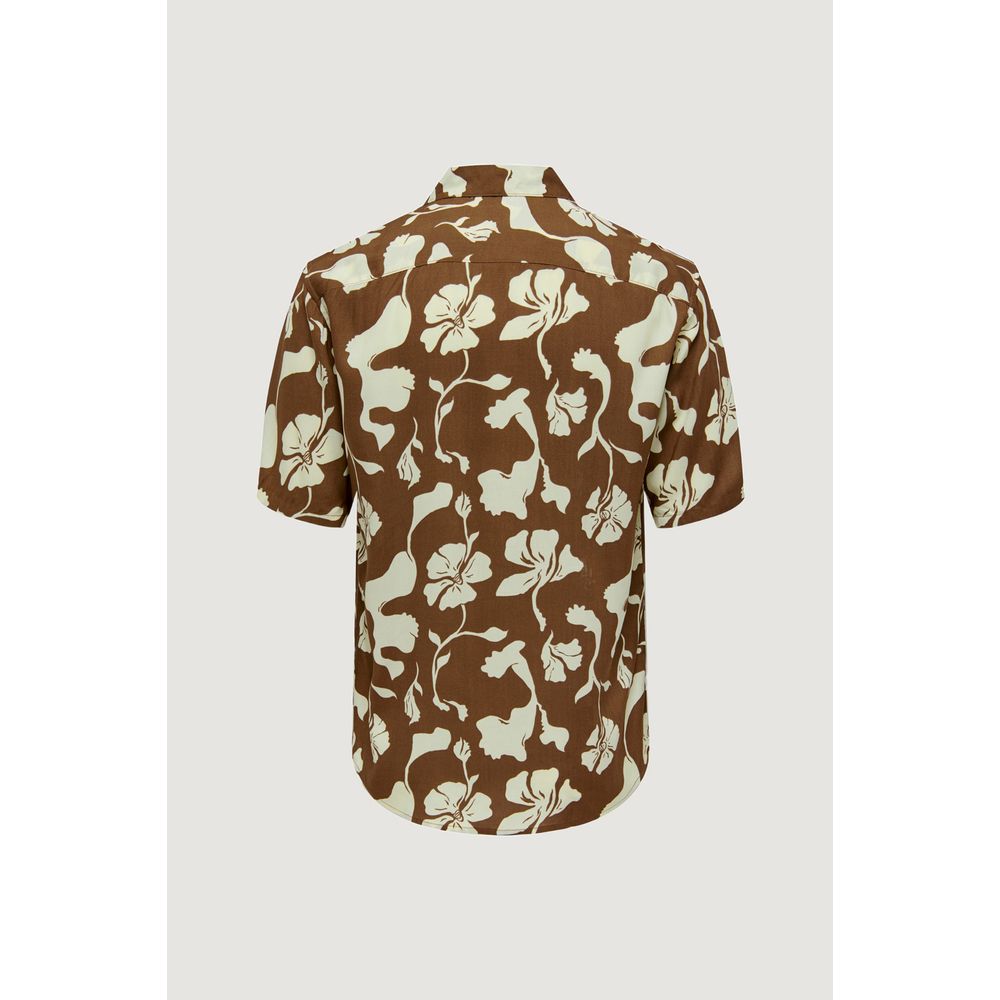 Brown Viscose Shortsleeve Shirt