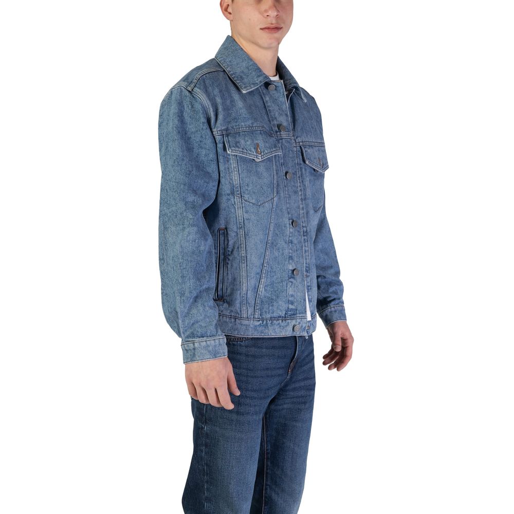 Light Blue Cotton Jackets & Coat