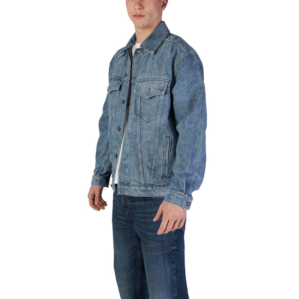 Light Blue Cotton Jackets & Coat