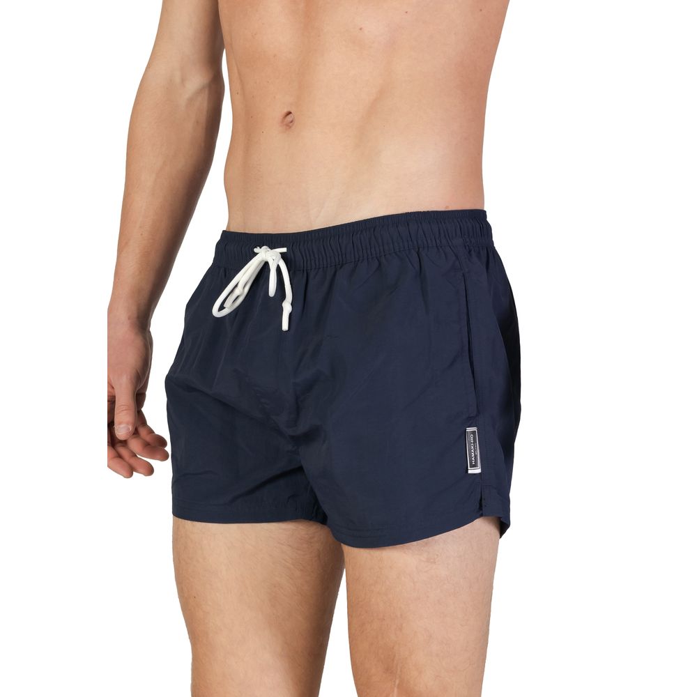 Blue Polyester Swim Short