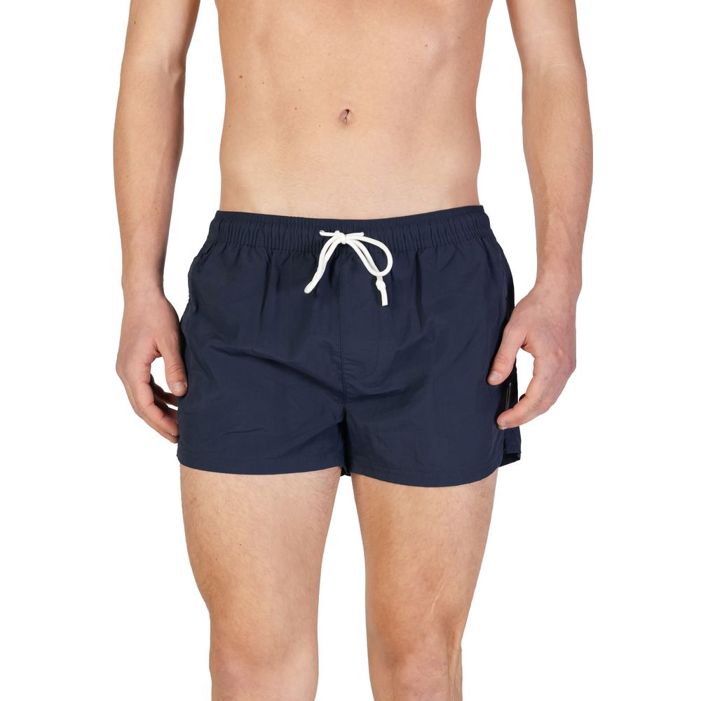 Blue Polyester Swim Short