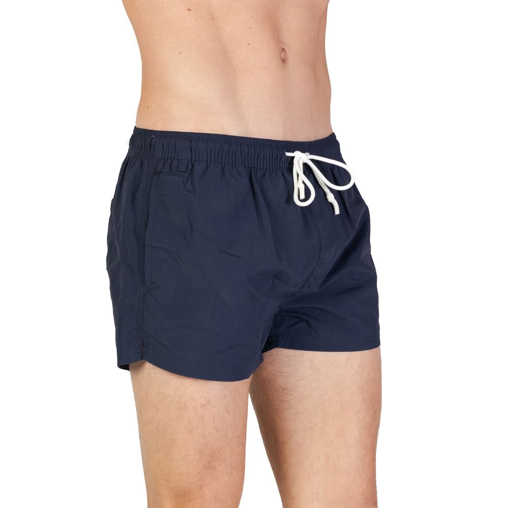 Blue Polyester Swim Short