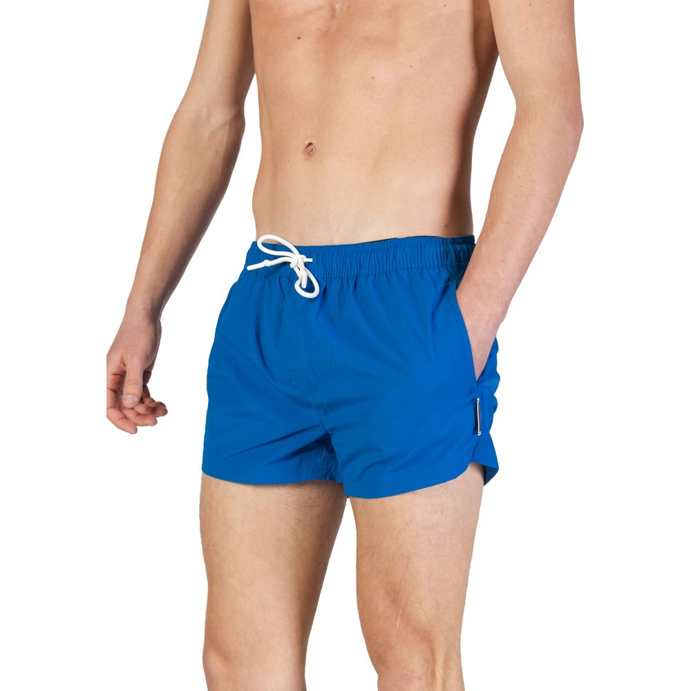 Blue Polyester Swim Short