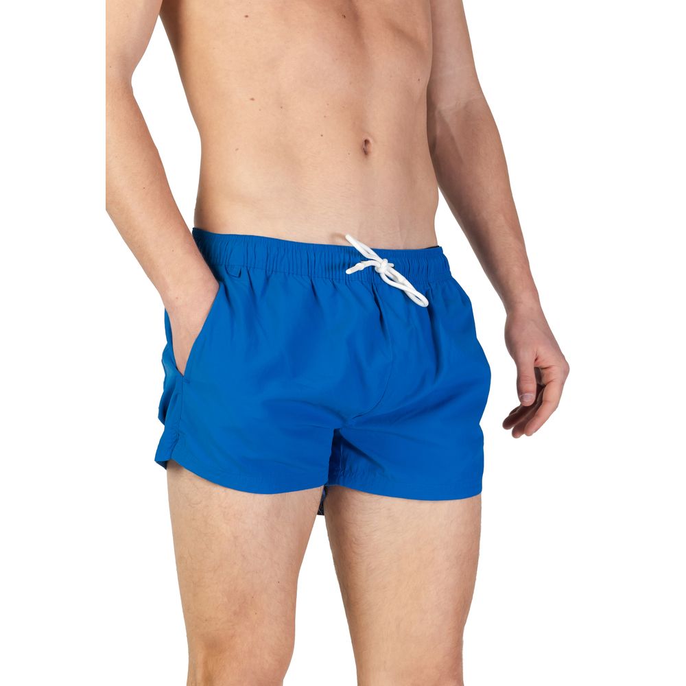 Blue Polyester Swim Short
