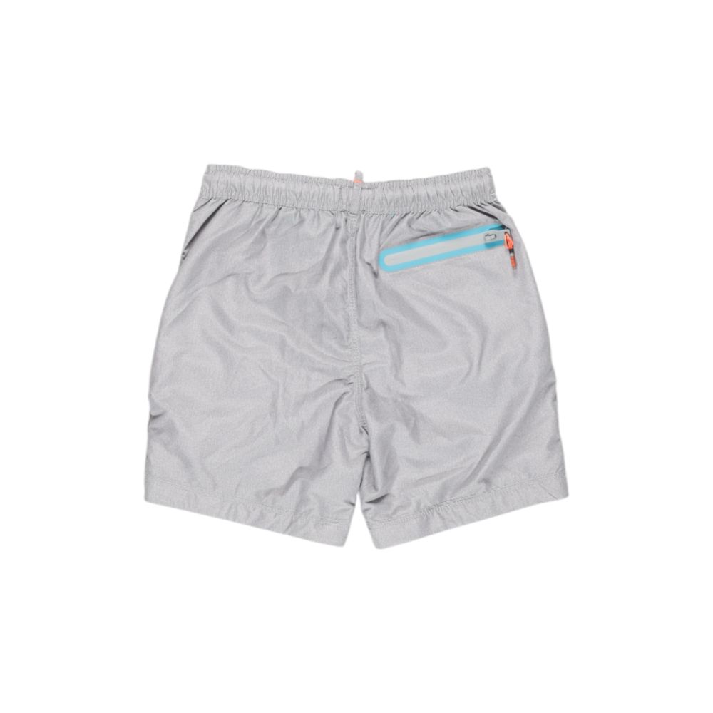 Gray Polyester Swim Short
