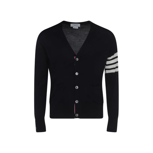 Blue Fleece Wool Cardigan