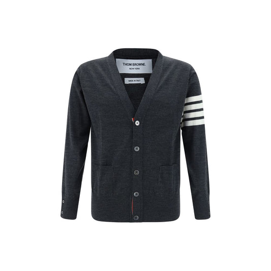 Gray Fleece Wool Cardigan