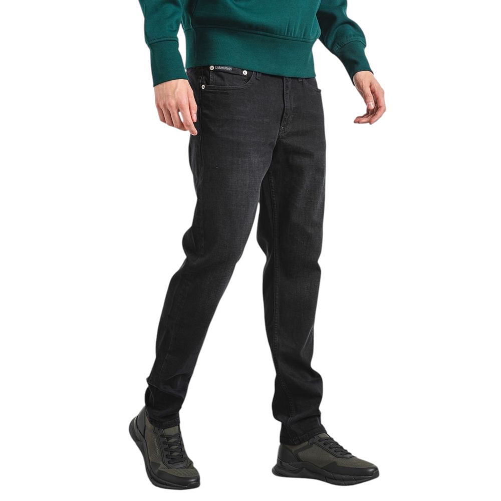 Black Cotton Slim Fit Jeans