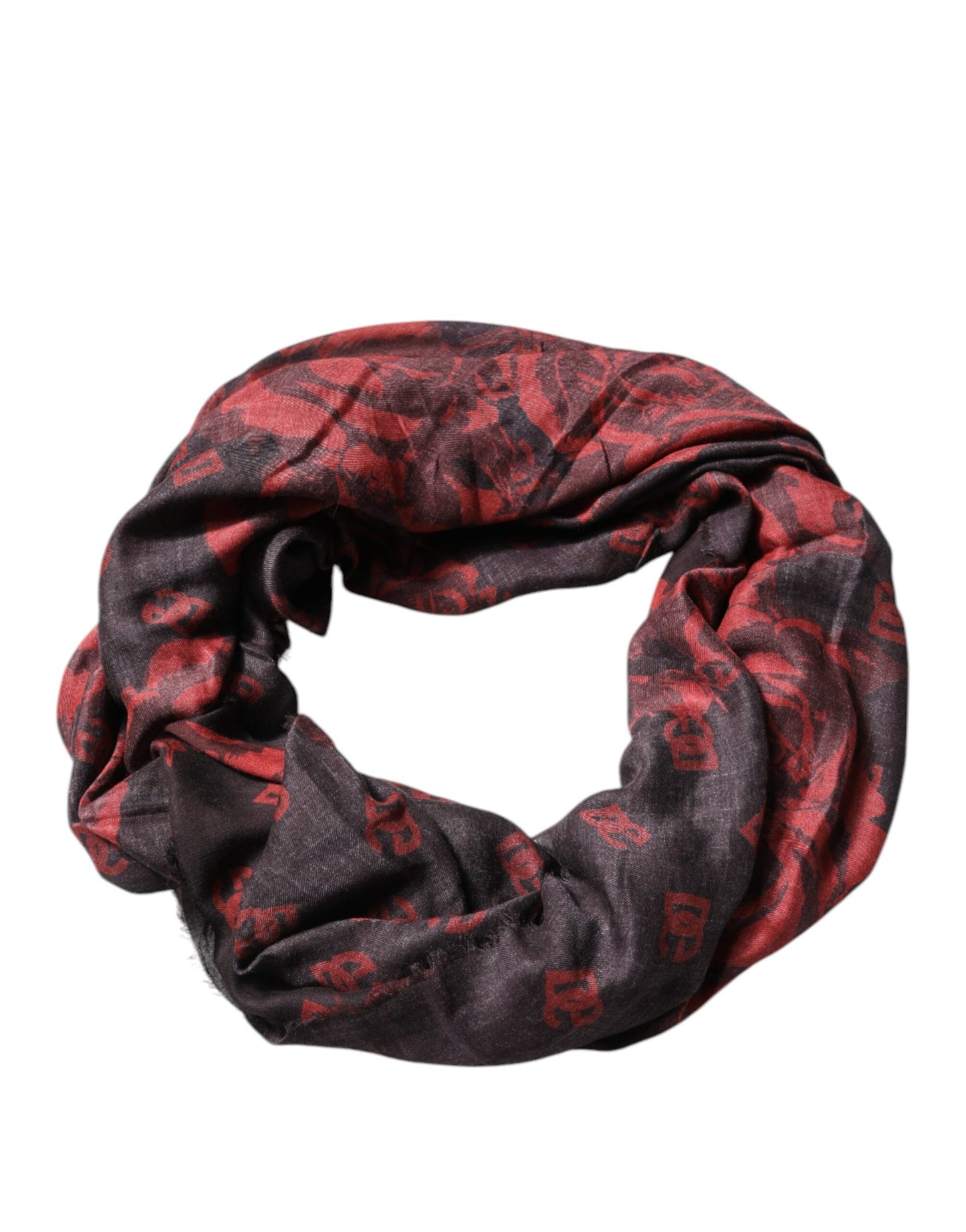 Black Red Floral Modal Wrap Shawl Scarf