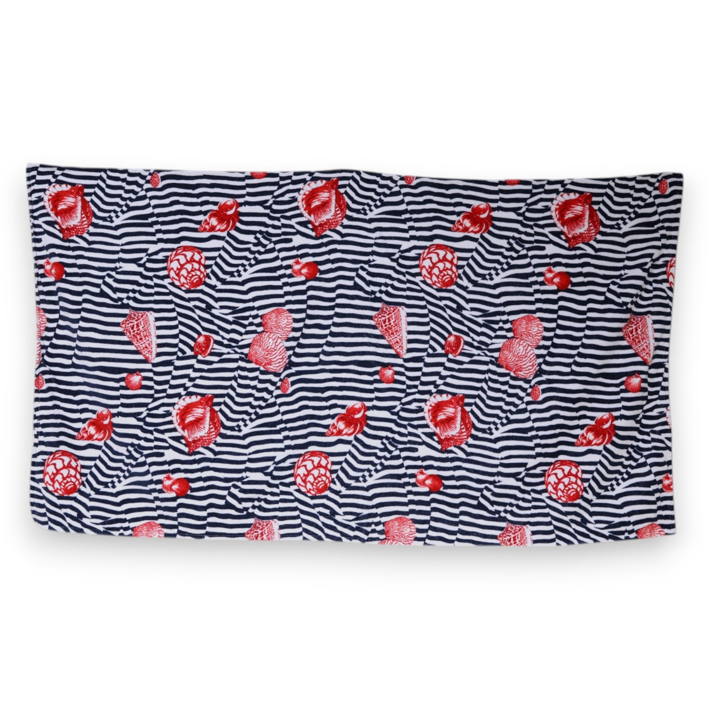 Multicolor Stripes Seashells Beach Towel