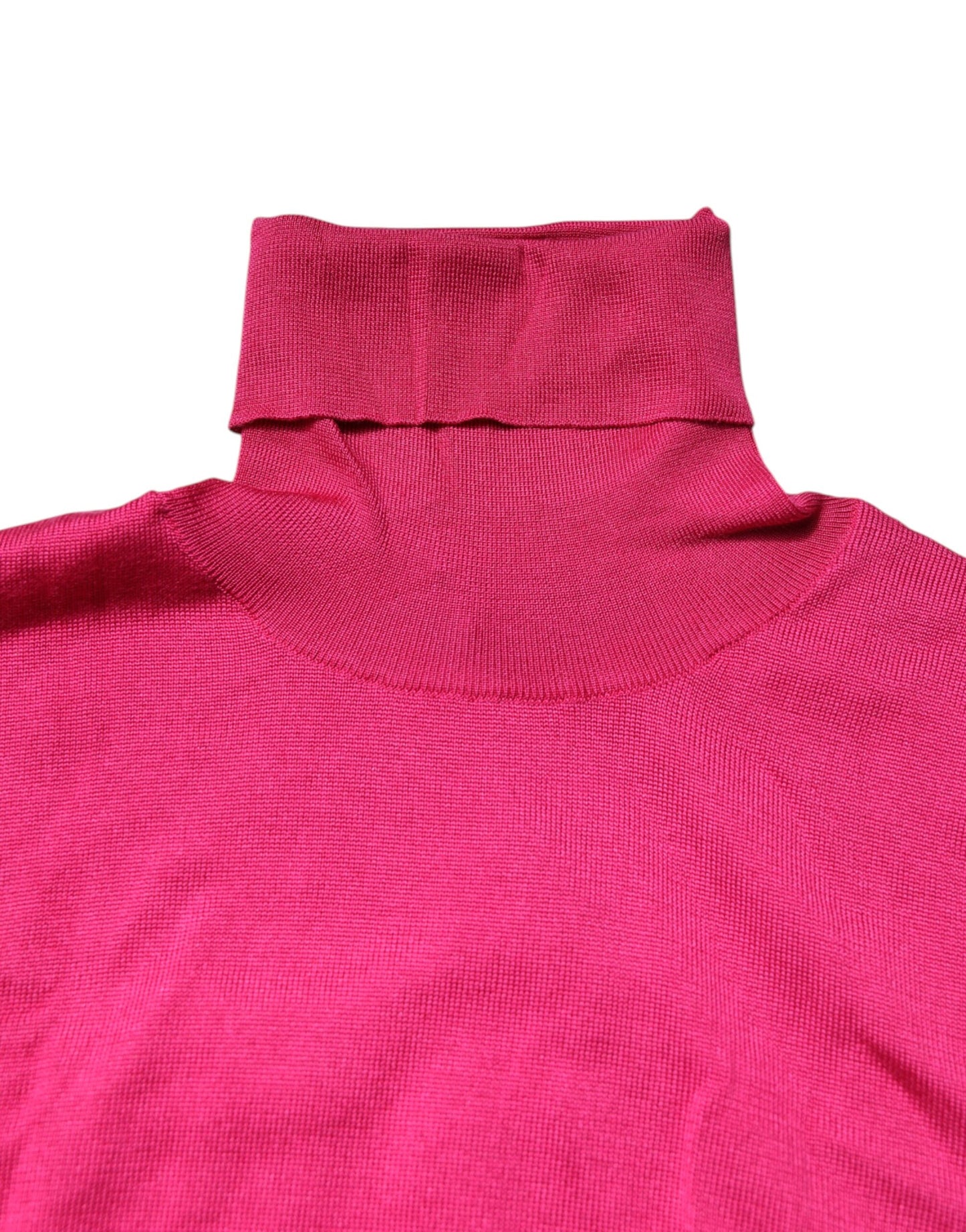 Pink Silk Knitted Turtleneck Cropped Top