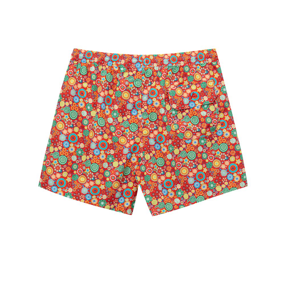 Red Polyester Swim Short