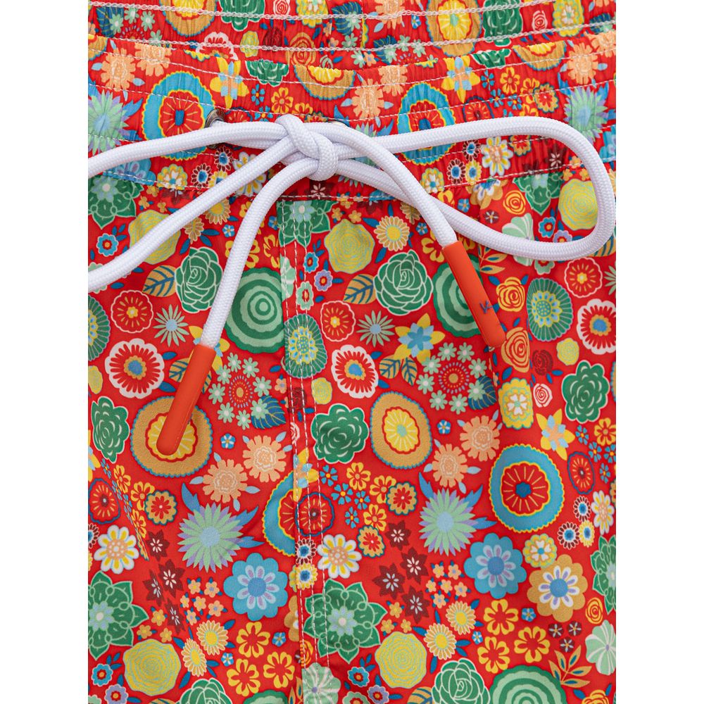 Red Polyester Swim Short