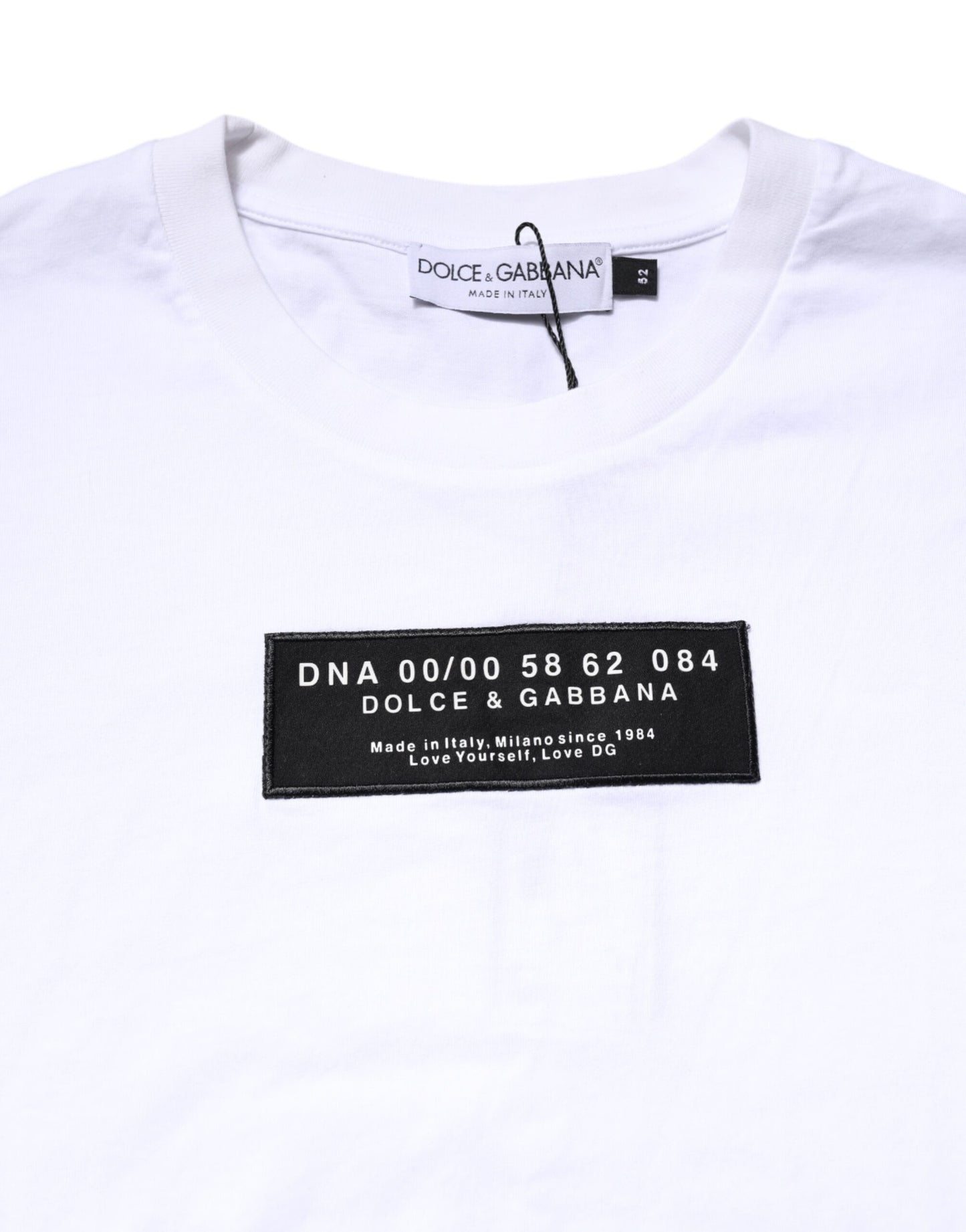 White Cotton Logo Patch Crew Neck T-shirt