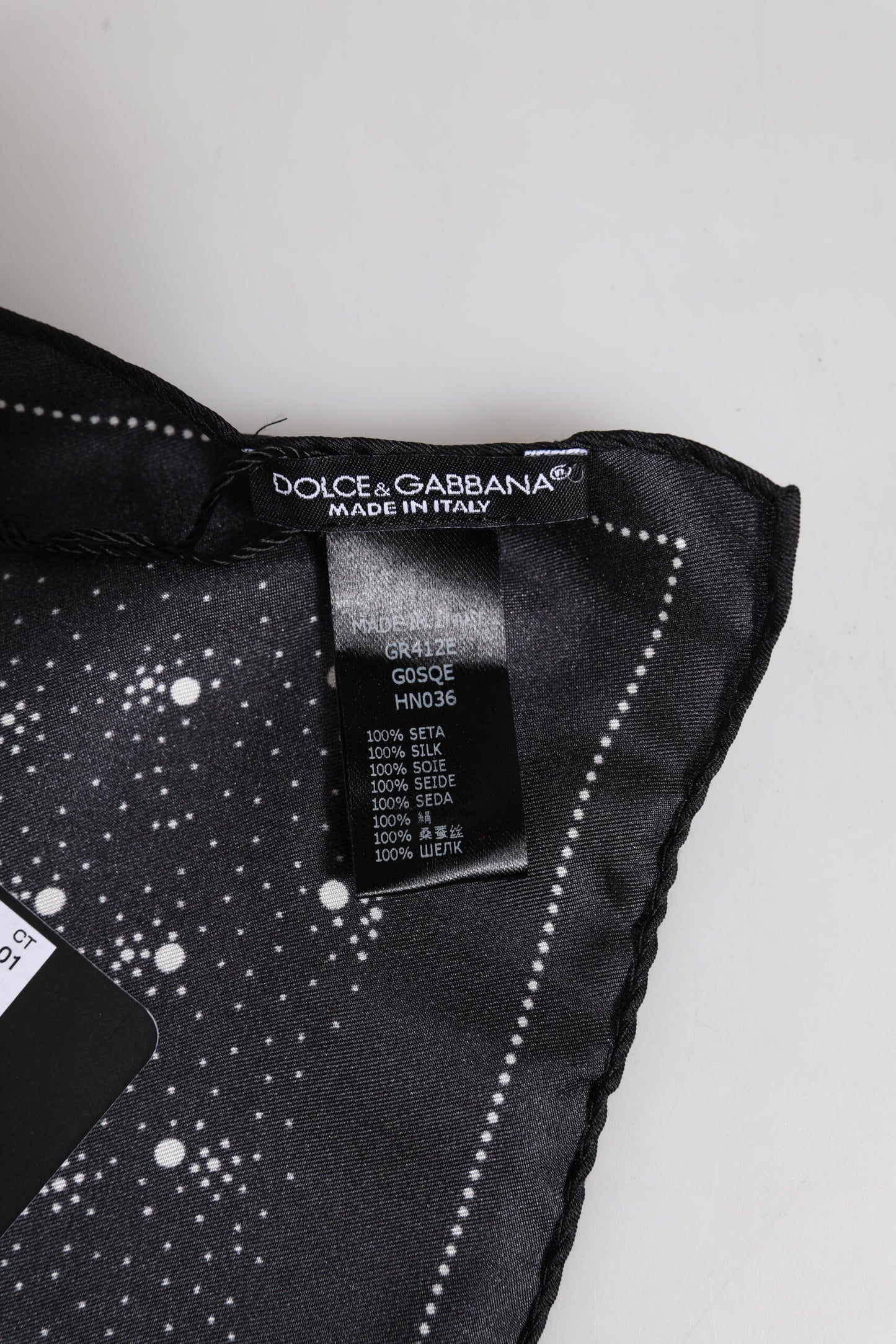 Black White Printed Square Men Foulard Scarf