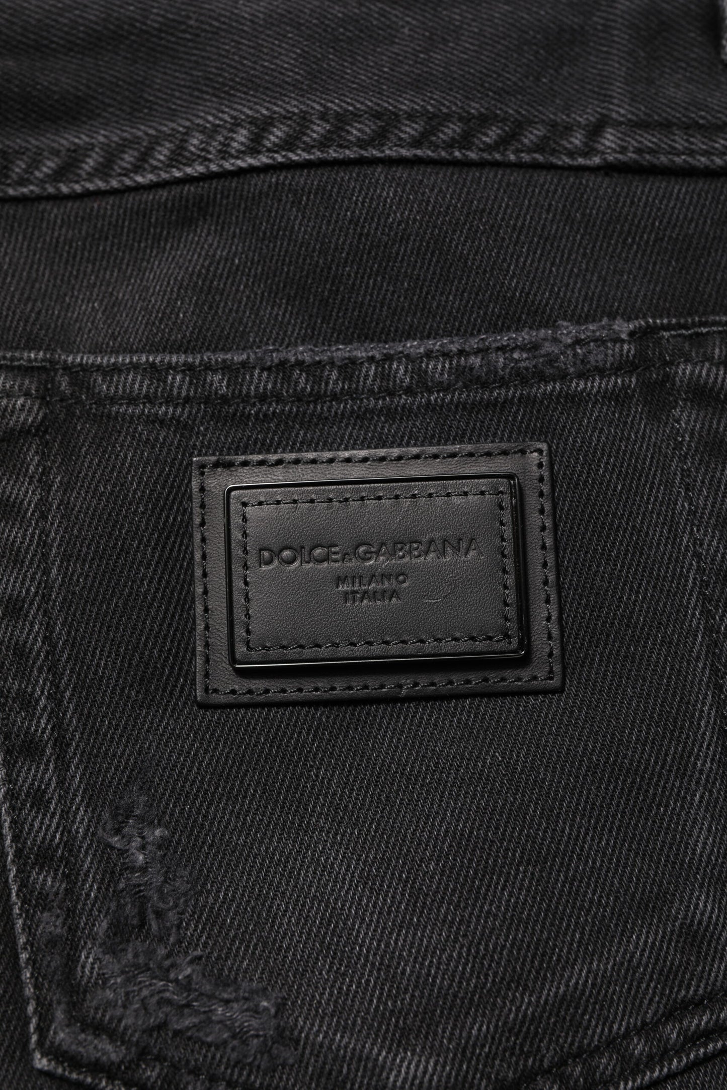 Black Cotton Logo Plaque Skinny Denim Jeans