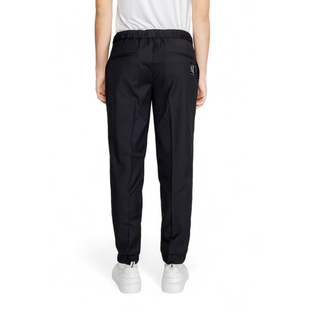 Black Polyester Athletic Pants