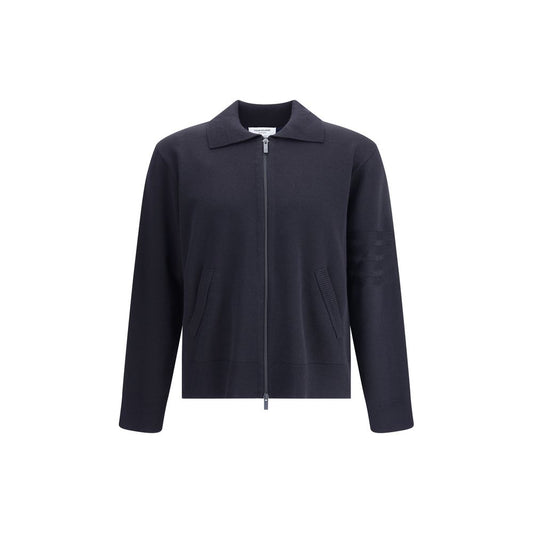 Blue Fleece Wool Cardigan