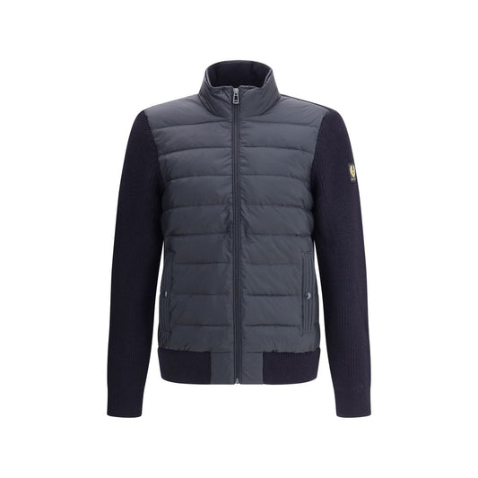 Blue Nylon Full-Length Jacket