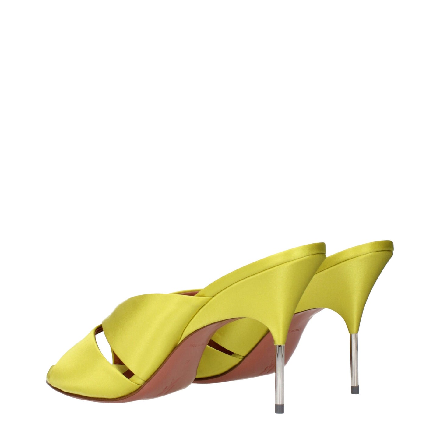 Green Satin Stiletto Heels Sandals