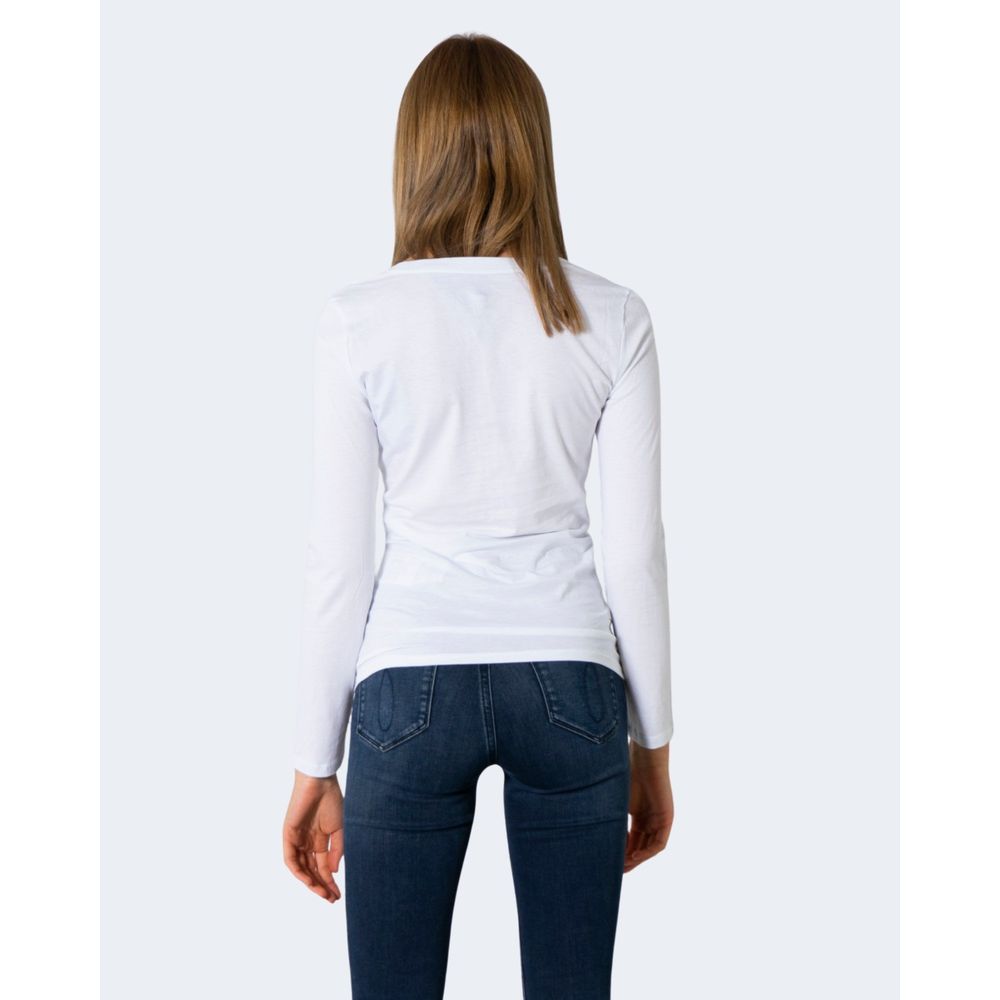 White Cotton Long Sleeve T-Shirt