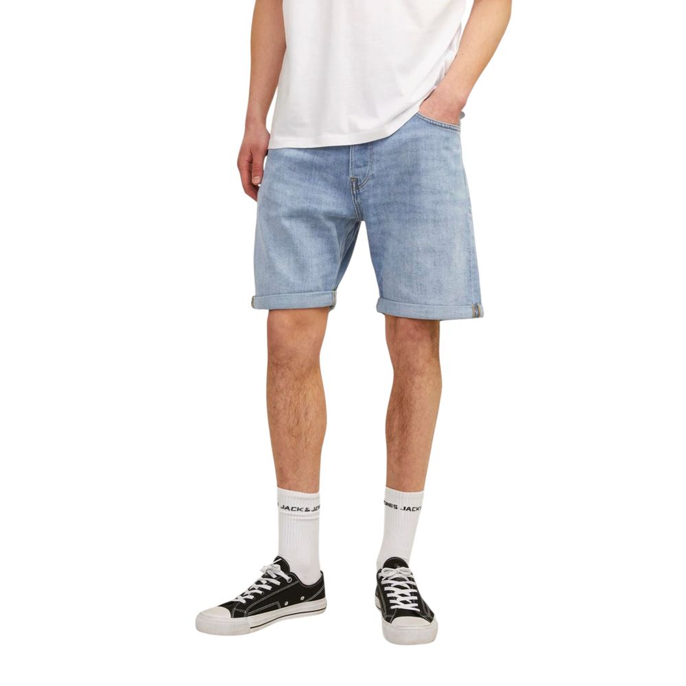 Light Blue Cotton Bermuda Shorts
