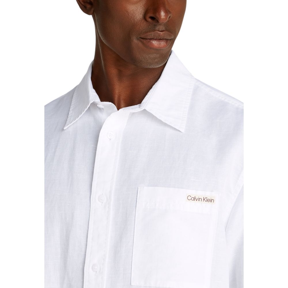 White Linen Shortsleeve Shirt