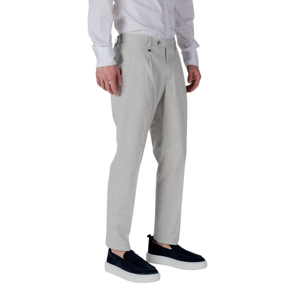 Gray Polyester Dress Pants