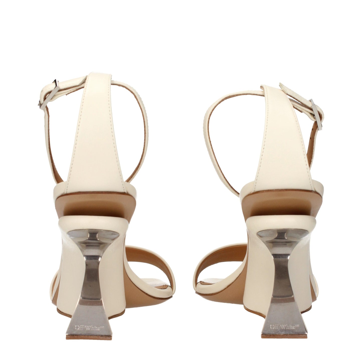 Beige Leather Platform Sandals