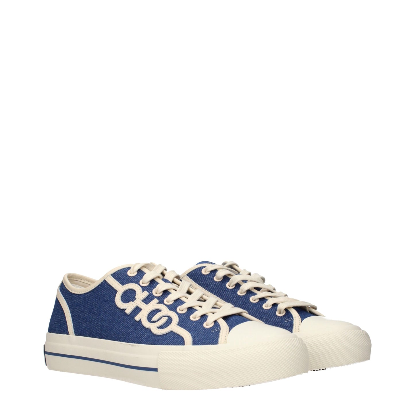 Blue Fabric Low Tops