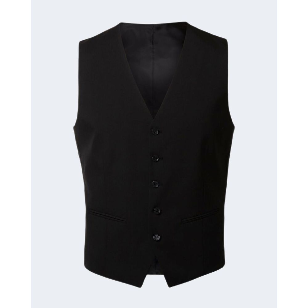 Black Polyester Waistcoat