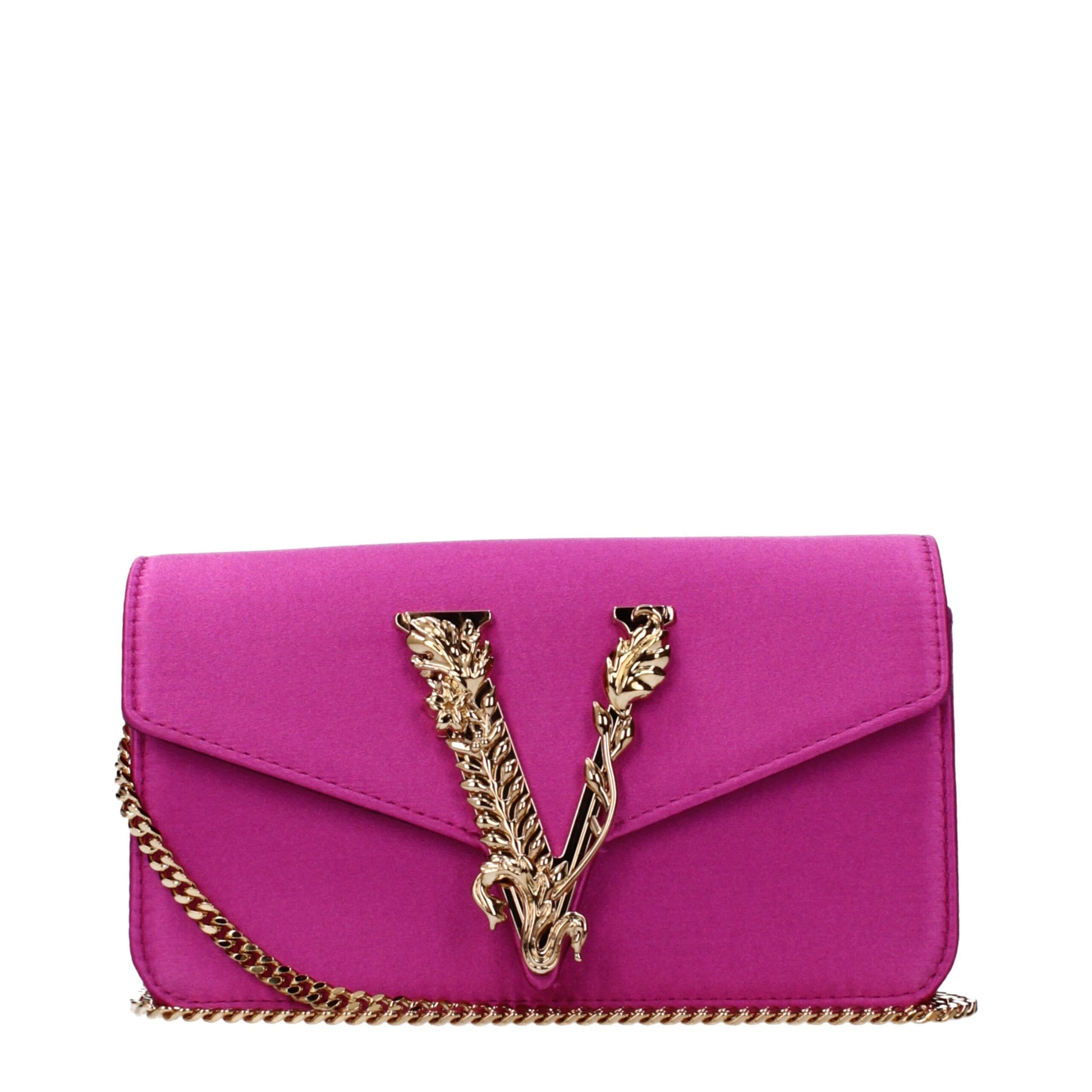 Pink Satin Clutch Bag