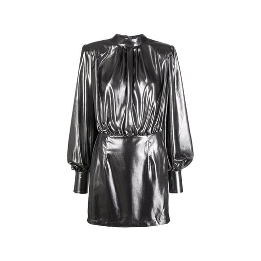 Silver Polyester Cocktail Dress