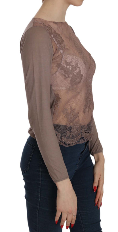 Boat Neck Cotton Lace Blouse