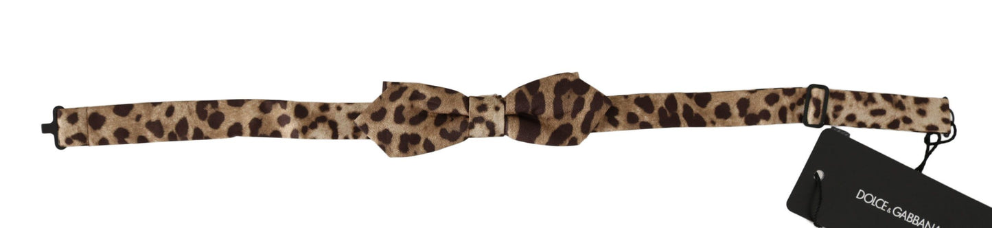 Exquisite Silk Leopard Print Bow Tie