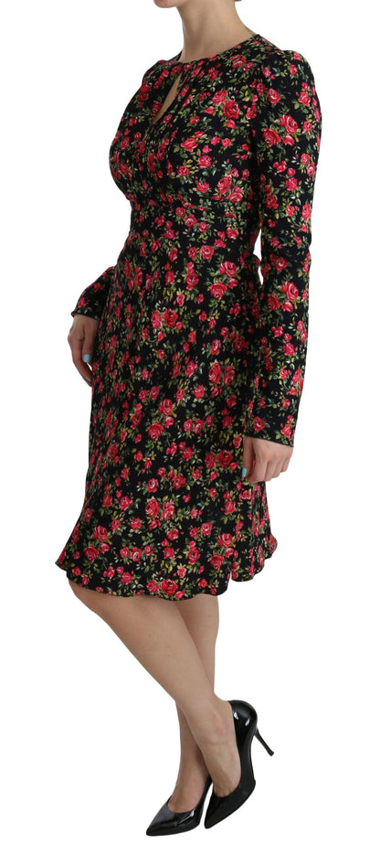 Floral A-Line Viscose Knee Length Dress