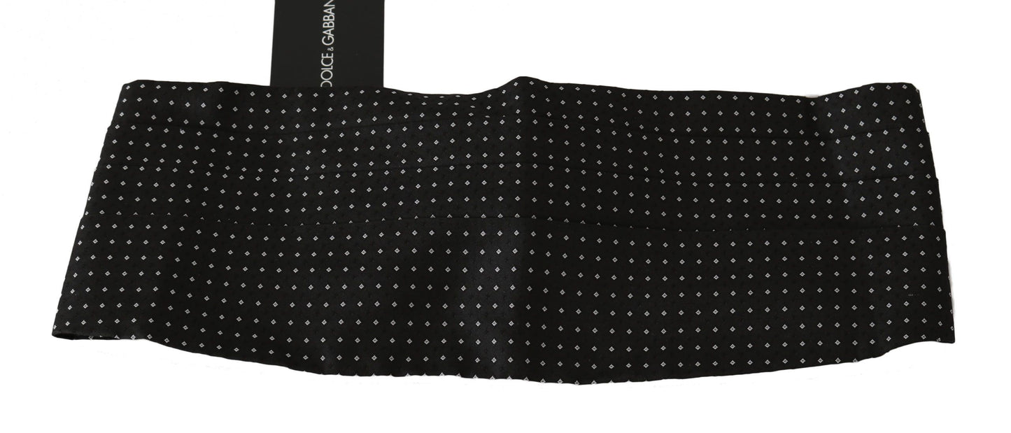 Elegant Black Dotted Silk Cummerbund