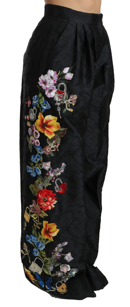 Elegant High Waist Wide Leg Floral Pants