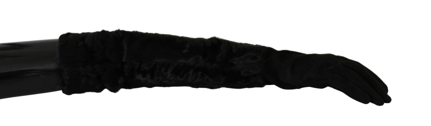 Elegant Elbow Length Suede Gloves