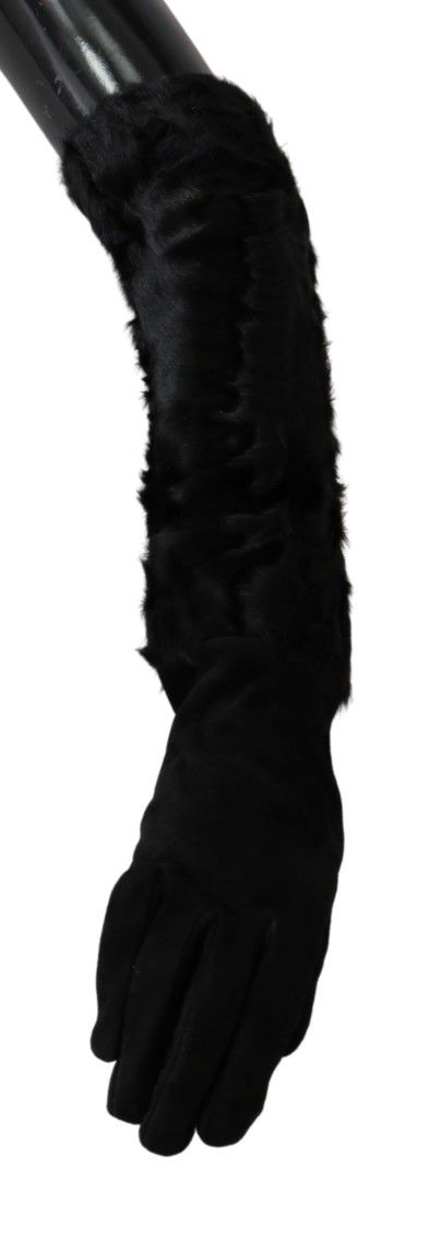 Elegant Elbow Length Suede Gloves